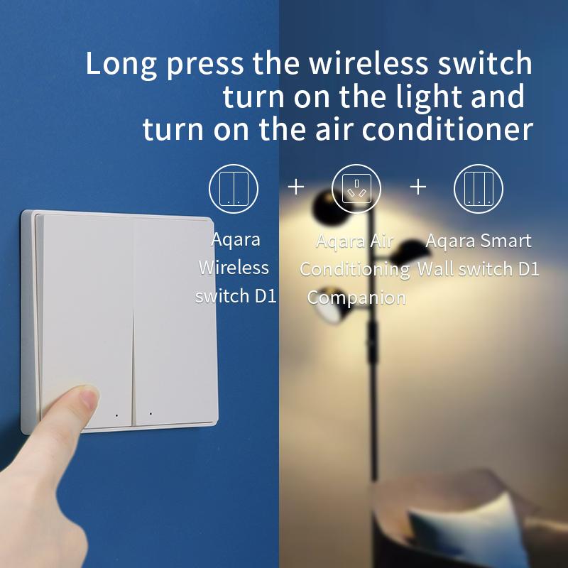 

Оригинальный умный переключатель Aqara D1 с дистанционным управлением ZigBee Wi-Fi, беспроводной ключ, настенный подвижный переключатель, рабочий шлюз MiHome Homekit