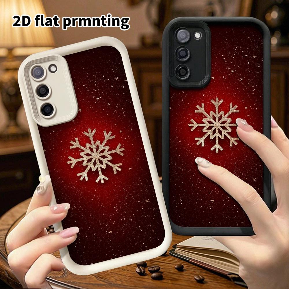 Phone Case: 2D Flat Samsung Galaxy A34 A35 M05 M06 S20 S22 S21 FE Plus 5G Layered Protective Case, Glitter Particles, Christmas and Halloween Gift
