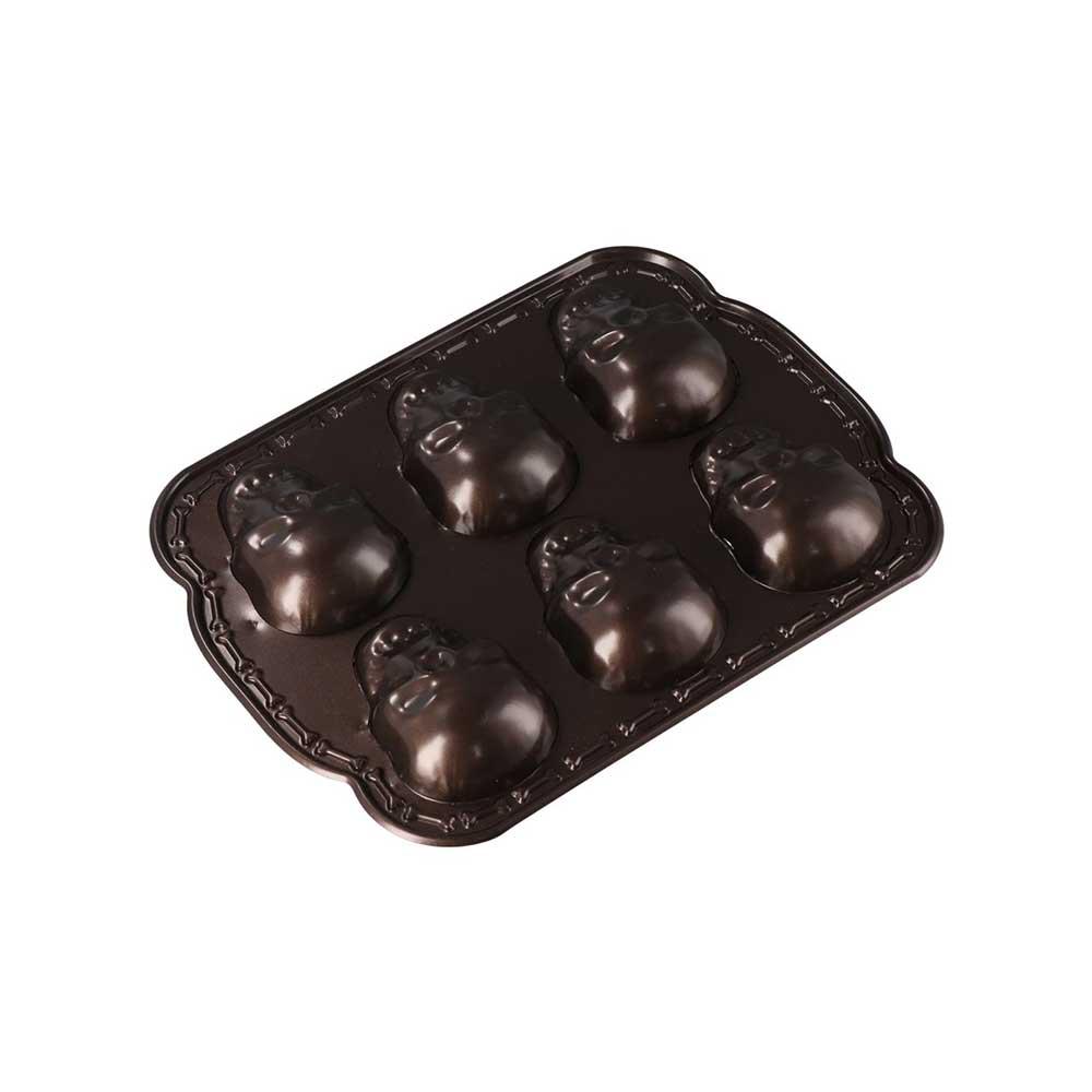 6 Grids Skull Baking Cake Mold Metal Baking Pan Halloween Decor Halloween Skull Cake Pan  Homemade