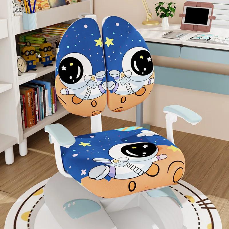 Чехлы для детских учебных стульев Эластичные чехлы для стульев с двойной спинкой Чехлы для домашних письменных и компьютерных стульев 2393₽