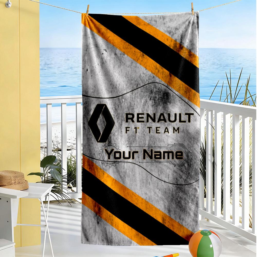 Renault Customize Text Beach Towel Quick-Dry Soft Microfiber Suitable for Sports Travel Swimming Yoga Bathroom Beach And Pool