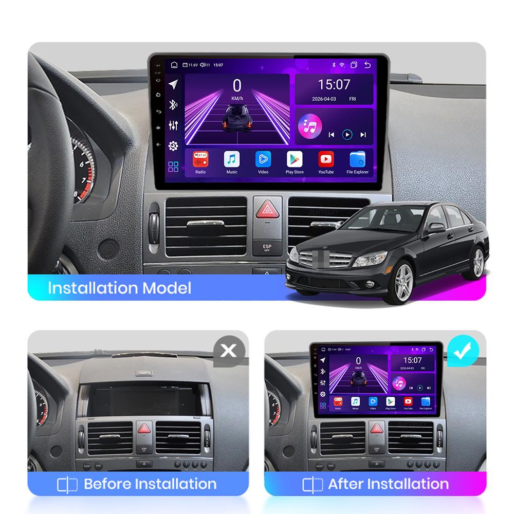 Android Car-Play Car Radio For Mercedes Benz C Class 3 2006-2011 Multimedia Player Head Unit Stereo GPS Navigation BT WIFI,8 CORE ,2+32GB