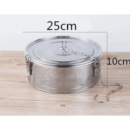 Big Stainless Steel Fine Mesh Strainer Gravy Soup Taste Spice Box Basket Brine Hot Pot Slag Separation Colander Strainers Basket