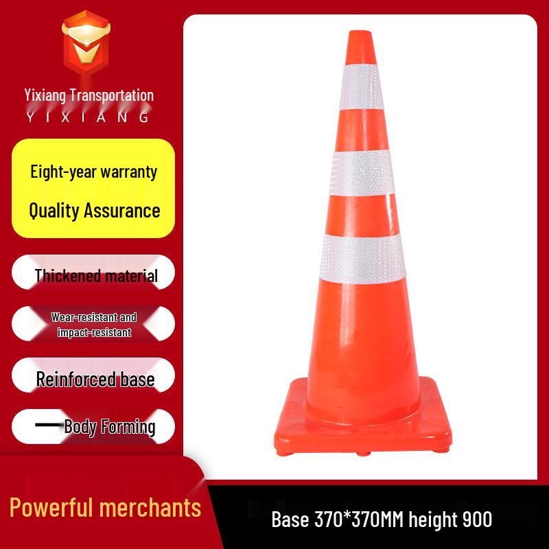 Reflective PVC Traffic Safety Cone - Portable Cone-Shaped Barrier for Road Construction and Anti-collision
