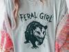 Feral Girl Opossum Comfort Colors T-Shirt - Weird Possum Shirt - Funny Animal Gift Tee