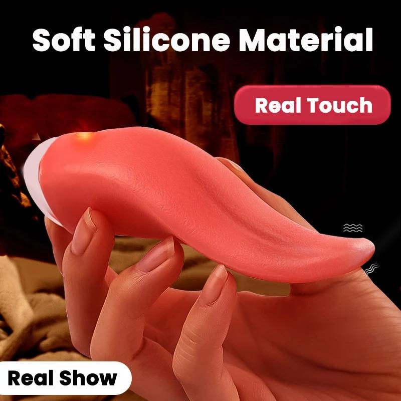 Powerful Tongue Licking Vibrator Women Clitoris Nipples Stimulator G-Spot Vibrating Female Vagina Massager Adult Sex Toys