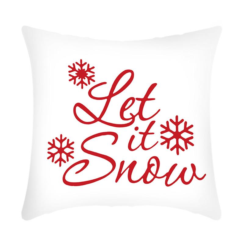 New Christmas Sofa Pillow Cover Home Red Simple Printed Bedside Pillow Cover