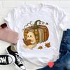 Cute Ghost Reading Pumpkin Book T Shirt Fall Halloween Teacher Library Outfit Cozy Autumn October Classroom Casual Vintage