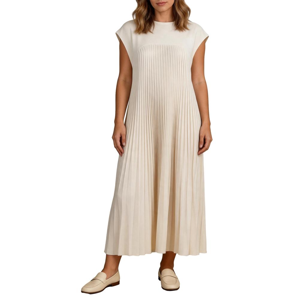 Women s Long Sleeveless Dress with a Round Neckline 3XL