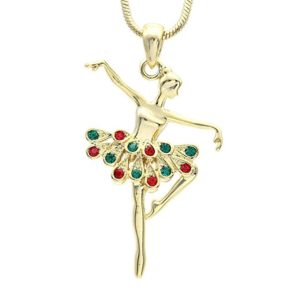 Custom Fashion Crystal Rhinestone Dancing Ballet Ballerina Necklace Dancer Jewelry Girl Women Anniversary Souvenir Gift 20inches(50.80cm) синий