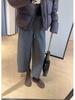 High-Waisted Wool Wide-Leg Cropped Trousers - Slimming, Cozy Bootcut for Women (Autumn/Winter)