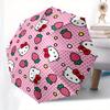 1pc Hello Kitty Strawberry Pattern Umbrella with Plastic Handle,Suitable for All Seasons Home Travel Outdoor UmbrellaSanlio061