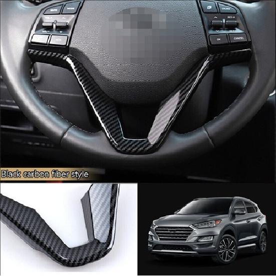 For Hyundai Tucson 2016- Carbon fiber Steering wheel V type cover trim 1pcs