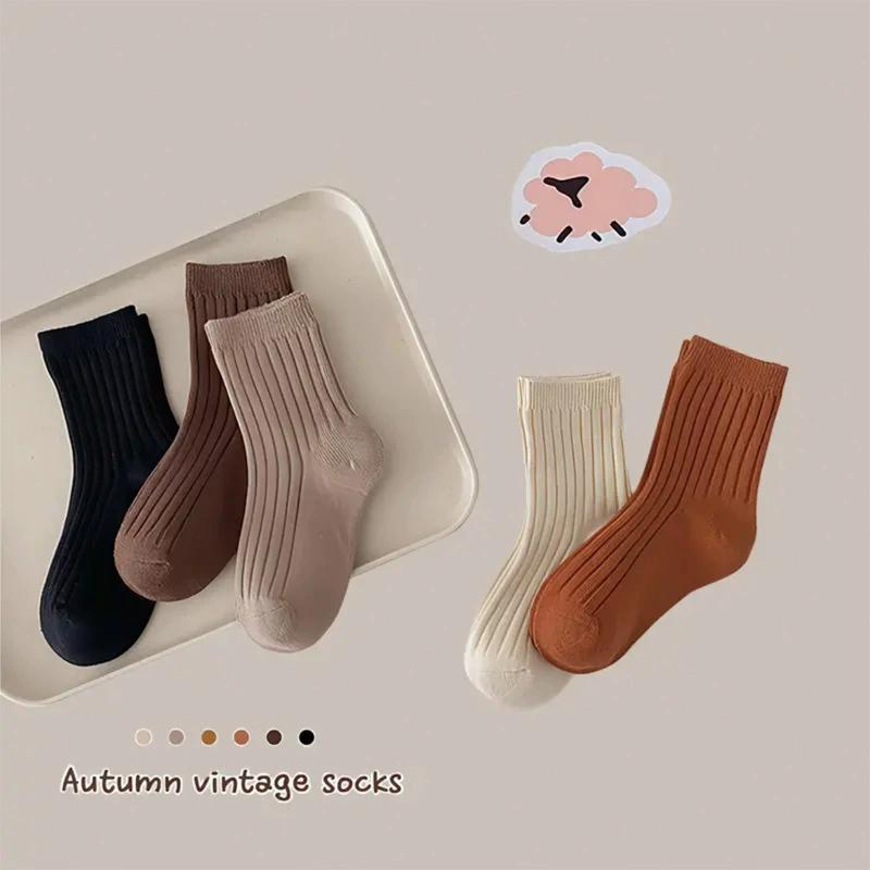 5 Pairs Kids Boys Socks Tennis Series Children Sport School Students Socks Spring Autumn Soft Cotton Toddler Mid Tube Sock