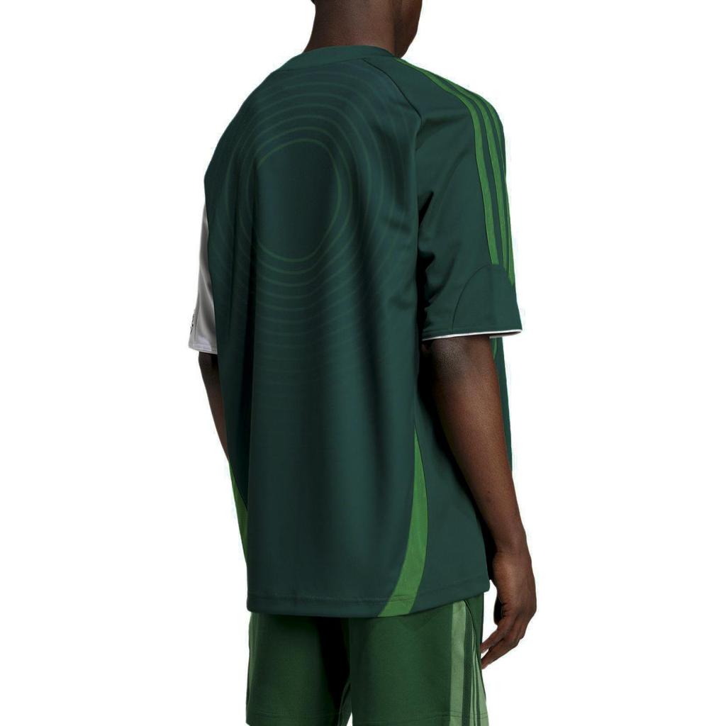 adidas Originals Unisex X NTS Radio Loose Fit Recycled Polyester Jacquard Football Jersey Collegiate Green White JI5151