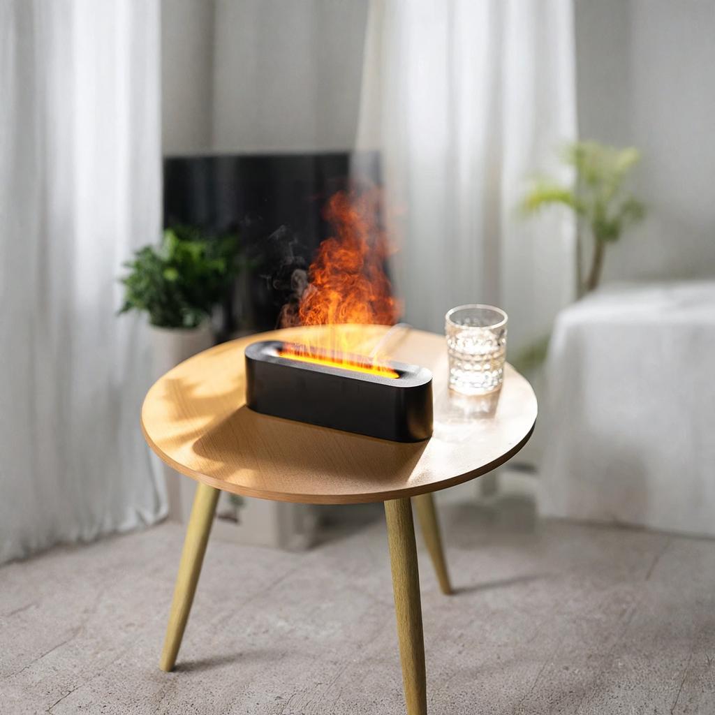 3D Flammen Kamin Aroma Diffusor 7 Farbige Lichter Luftbefeuchter für Zuhause