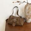 Casual with Wide Leather Strap Shoulder Bag Y2k Large Capacity Underarm Bag Faux Suede Women Handbag Women