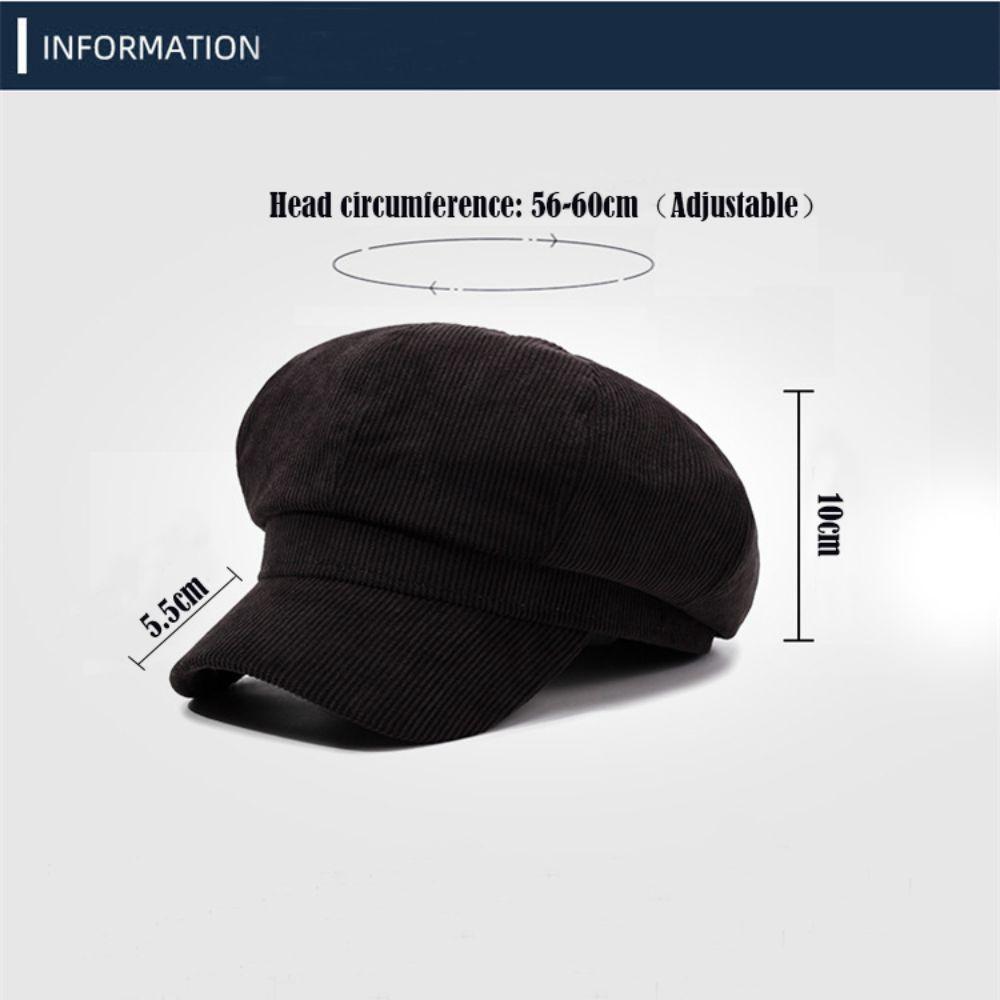 Adjustable Newsboy Cap Retro Painter Hat Casual Octagonal Cap Autumn Winter