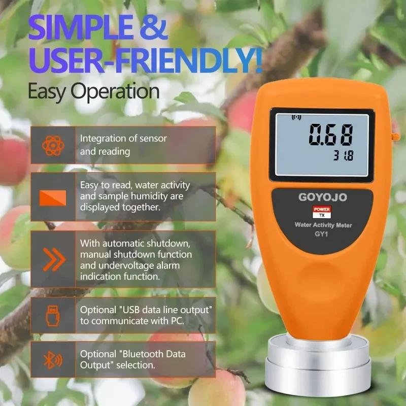 Digital Water Activity Meter GY1 Food Water Activity Tester High Precision 0aw~1.0aw Food Bread Portable Water Activity Meter