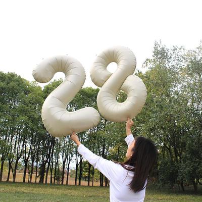 Große Milchweiße Zahlenballons (32/40 Zoll) – Ideal für Kindergeburtstagsfeiern und Outdoor-Foto-Requisiten