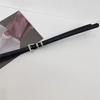 Black Pu Leather Belt With Double Loop Silver Buckle For Dresses And Skirts