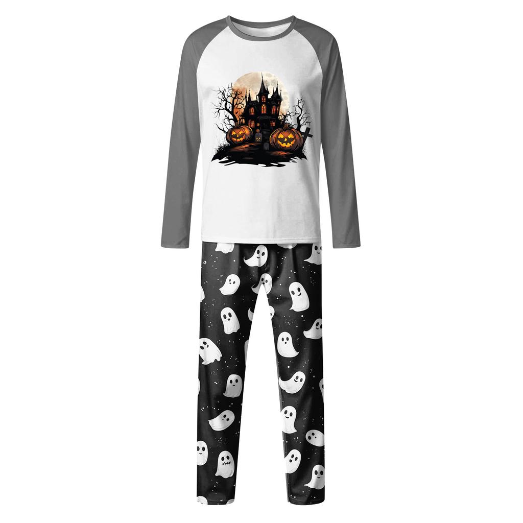 Halloween Print Family Matching Long Sleeved Parent-child Suit Home Clothes Suit Fall