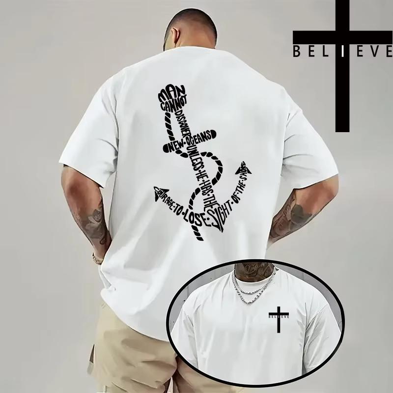Unisexs Christian Cross Graphic Tshirt Unisex Of Faith Print 2026 Summer Black Cotton Oversized Streetwear Tee For Religious Fans
