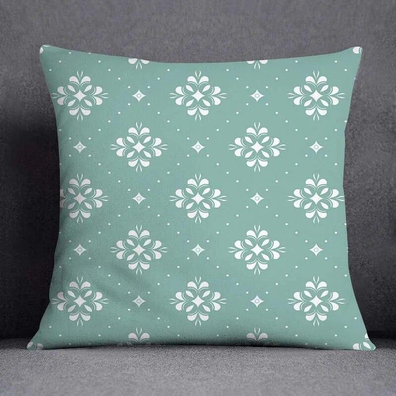 45x45cm Fresh Green Simple Geometric Pillow Cover Living Room Sofa Office Seat Car Waist Cushion   Home Decoration