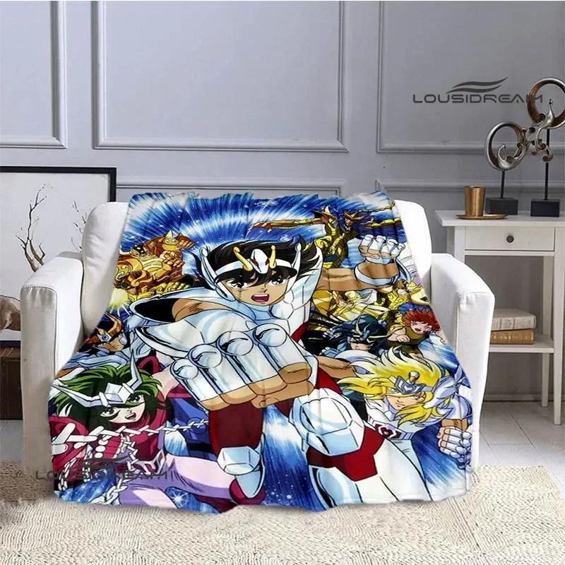 Knights of the Zodiac Cartoon Print Throw Blanket Soft Flannel Warm Cozy for Home Bed Travel Birthday Gift