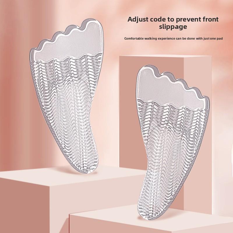 

New Five-toe Sticky Front Pad Massage Arch Pad Water Ripple Five-toe Non-slip High Heels Arch Forefoot Pad Durable one size fits all прозорий