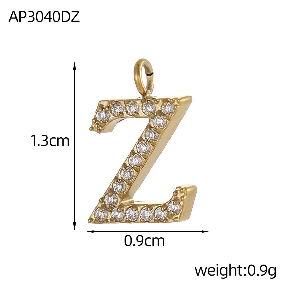 

CARLIDANA Ins Fashion Jewelry Stainless Steel Charms Full Zircon A-Z Initial Alphabet 26 Letters Pendant DIY Earring Accessories
