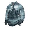 Camisa Masculina de Moda para Halloween com Botões e Manga Longa