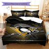 Set Biancheria da Letto con Motivo Logo Pittsburgh Penguins Copripiumino Federa Decorazione per la Casa Regalo (1 * copripiumino + 2 * federa, senza nucleo)