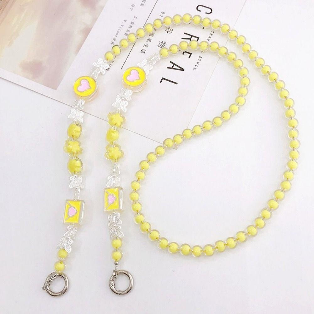 Beads Crossbody Phone Strap Bowknot Phone Neck Straps Mobile Phone Lanyard  Phone Case Hanging
