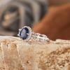 S925 Sterling Silver Natural Sapphire Ring Female Pigeon Egg Gemstone Index Finger Ring Colored Treasure