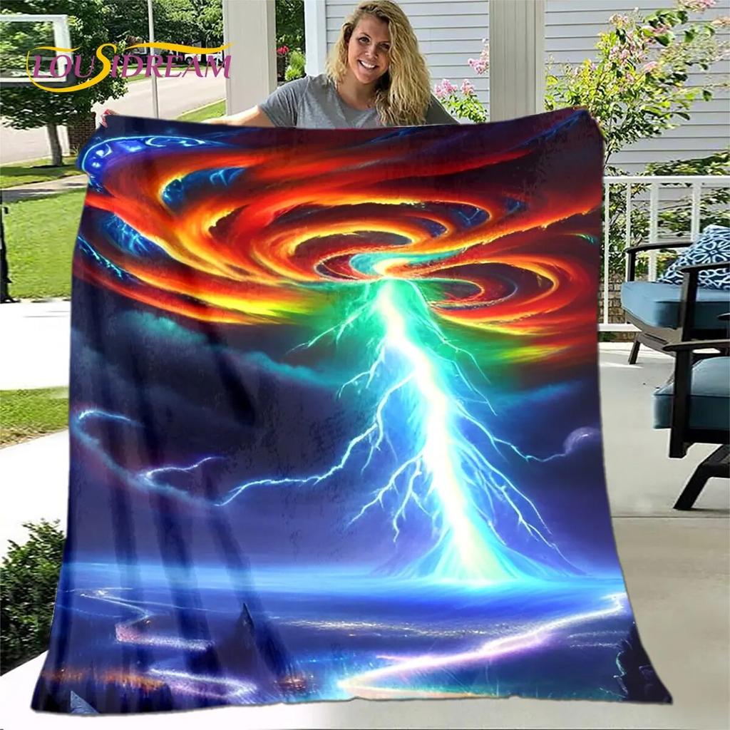 3D Natural ,Tornado, Cloud Blanket,Flannel Blanket Throw Blanket,Warm Blanket for Home Living Room Bedroom Beds Sofa Picnic Kid