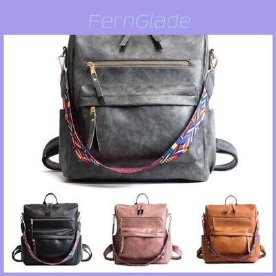 Stylish Women's Backpack In Soft Pu Leather For School And Travel With Adjustable Straps