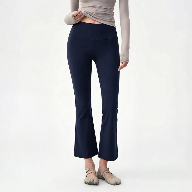 Women's Slim-Fit High-Waisted Micro-Flare Yoga Pants for Sports & Fitness, Accentuating Peach Shape, Elastic Long Pants