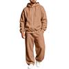 Lined Hooded Zip Up Two Piece Set for Casual Athletic Everyday Wear