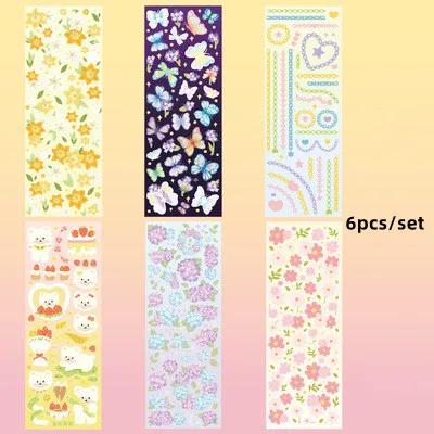 MINKYS New Arrival 4PCS 6PCS 8PCS Full Set Kawaii Photocards Decorative Stickers DIY Scrapbook Stickers Confetti Sticker