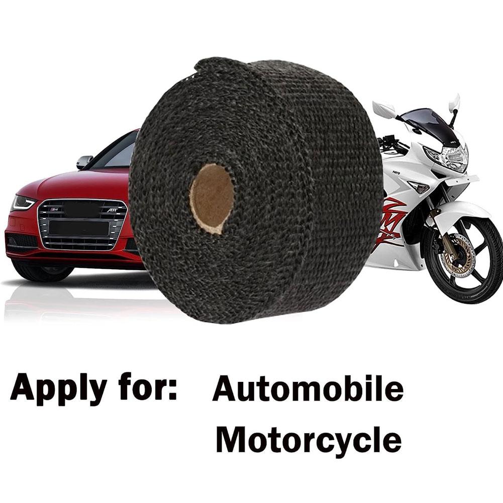Exhaust Pipe Insulation Thermal Heat Wrap Roll 2.5cm Width Insulation Cotton Banana Cloth Motorcycle Fiberglass Tape