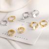 Korean version of small disc earrings, simple personality, micro-inlaid ear buckles, small temperament, ear hole earrings