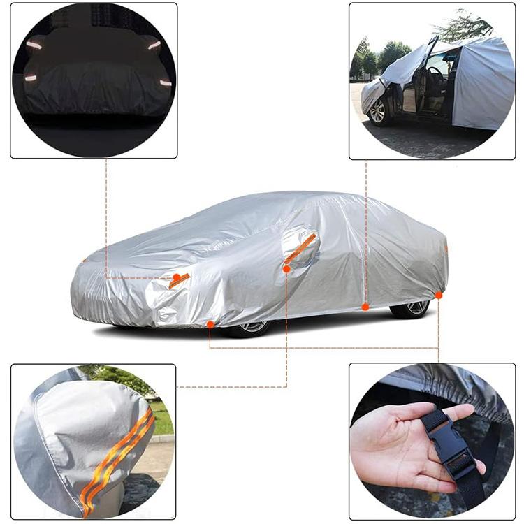 All-Season Insulated Aluminum-Coated Car Wrap—Waterproof, Dustproof, and Sun-Blocking; Outdoor Parking Protective Cover