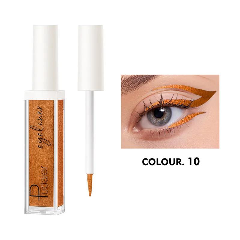 12 Colors Waterproof Metallic Liquid Eyeliner Long-lasting Green Gold Blue Sweatproof Quick-drying Eyeliner Pencil Eyes Makeup