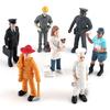 7Pcs/Set Hand Painted Miniature Landscape Figurine High Simulated Workplace Fireman Policeman Landscape Figurine for Decoration