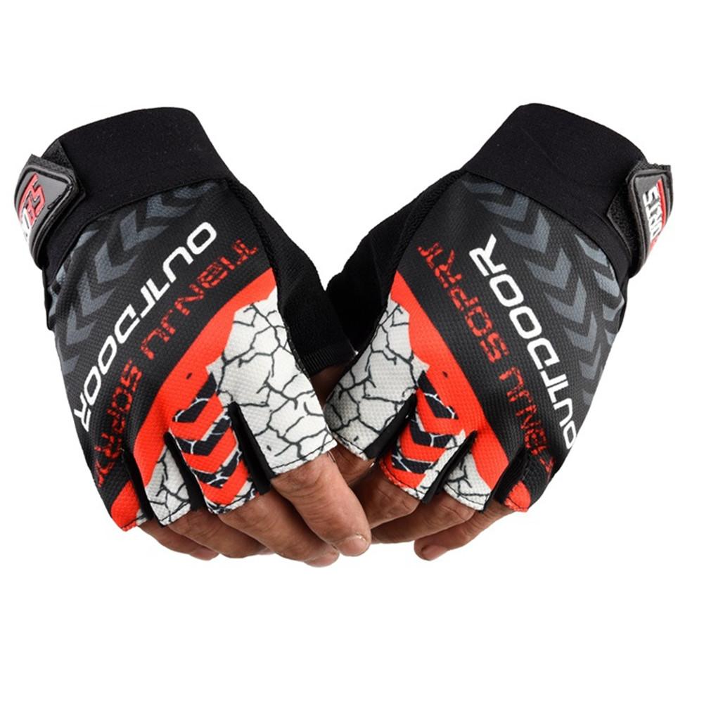 1 par nylon halvfingerhandskar för män Kvinnor Mountainbike Fiske Fitness Yoga Halkfria handskar