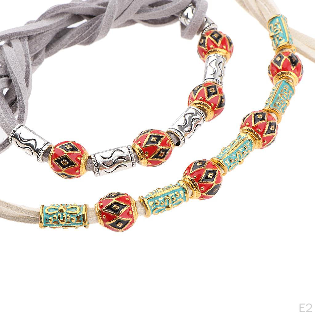 2Pcs Hair Ties Spacer Beads Wigs Rope Bracelet