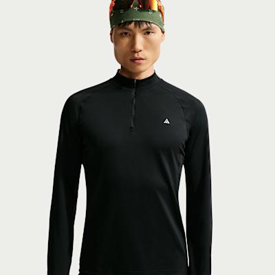 Nike ACG DRI FIT Quick Dry T Shirts Men s Black Stand Collar S