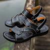 Sandali in pelle di mucca, sandali da uomo in vera pelle, sandali estivi traspiranti, scarpe da spiaggia antiscivolo, sandali per uomo
