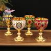 1 Stück Vintage Geprägter Metallkelch Becher Wein Champagner Likör Tasse für Heimdekor Bars Restaurants